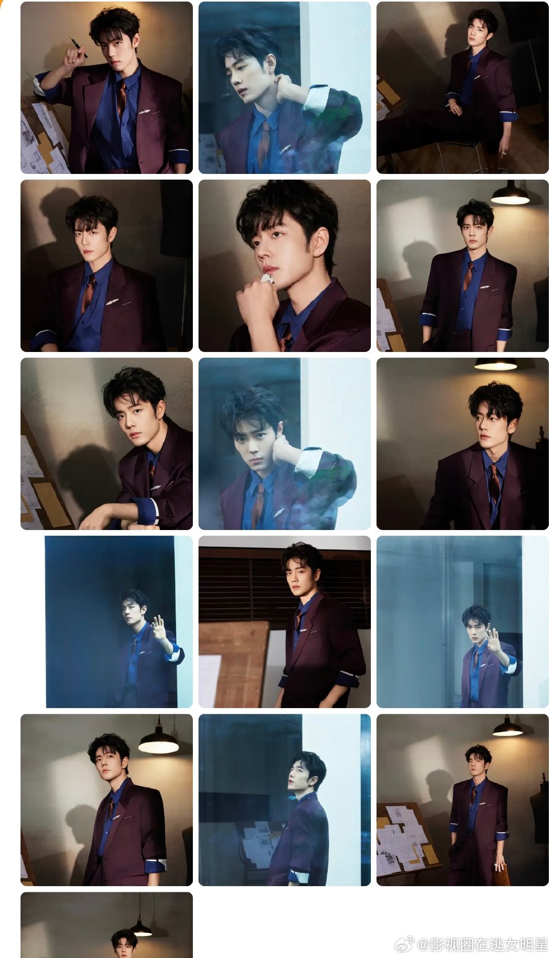 肖战红毯造型出图肖战16宫格出图肖战微博之夜出图，期待红毯 