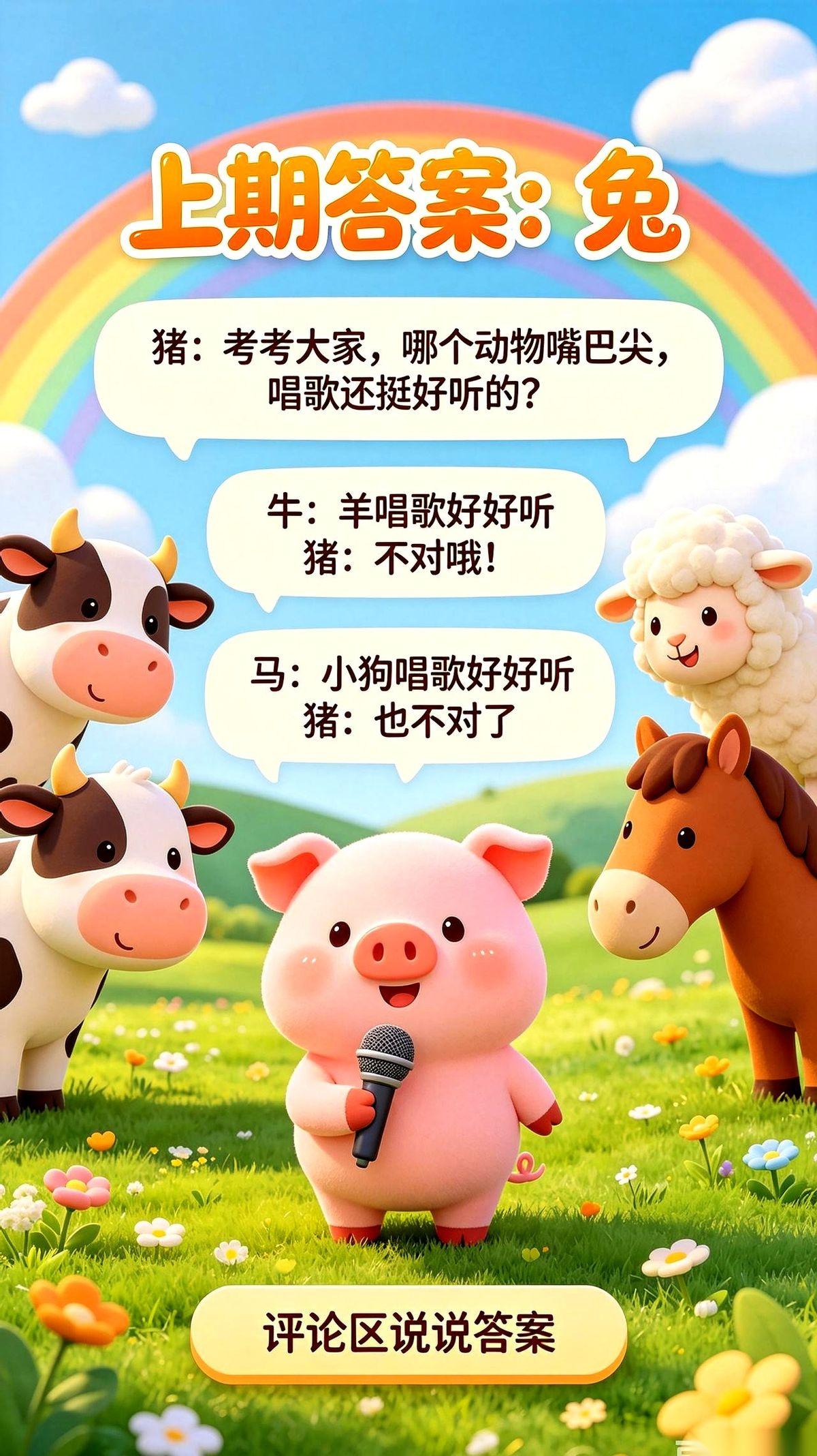 今天看到个问题，差点没把我问住。
说，哪个动物，嘴巴尖尖的，唱歌还好听？
我第一