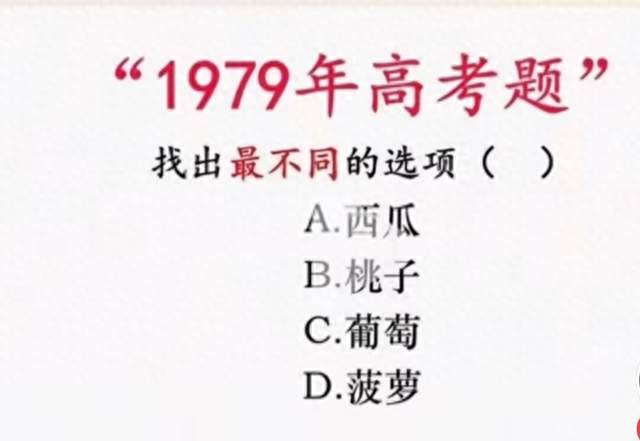 1979年高考题：找出最不同的选项