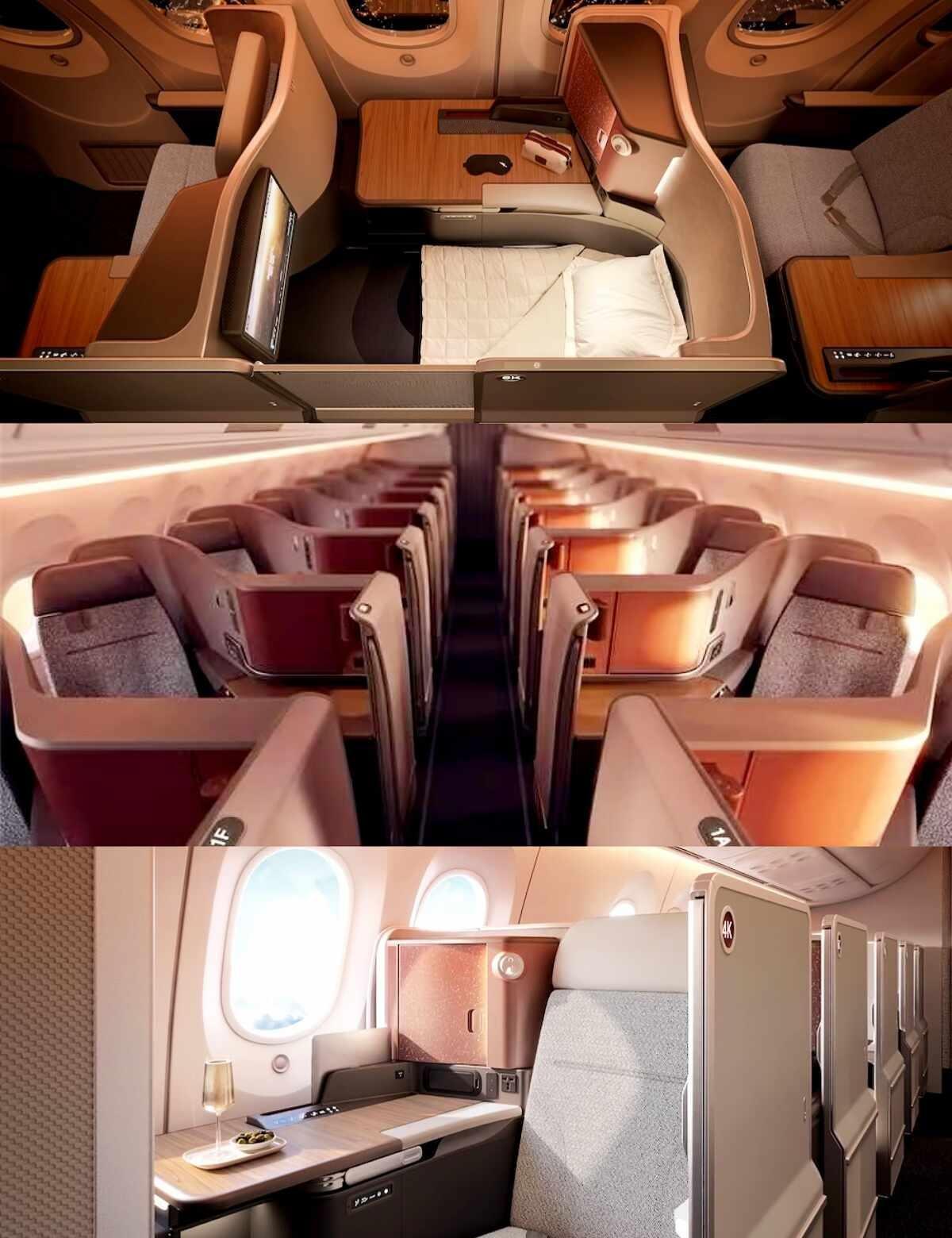 澳洲🇦🇺🦘航空展示了空客A321XLR与波音787的全新商务舱座椅，同时透