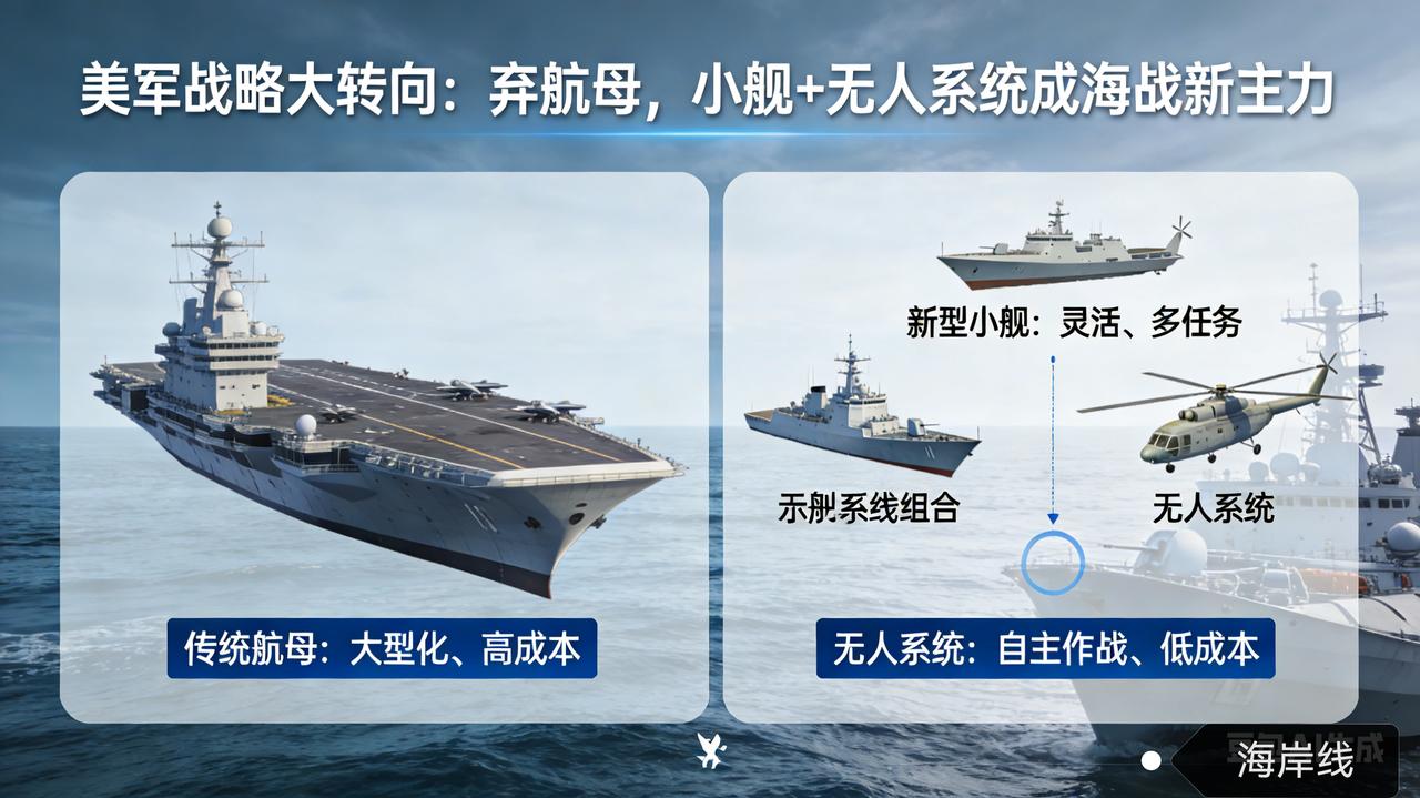 弃航母！美军战略大转向，小舰+无人系统成海战新主力
 
据美联社2月9日报道，美