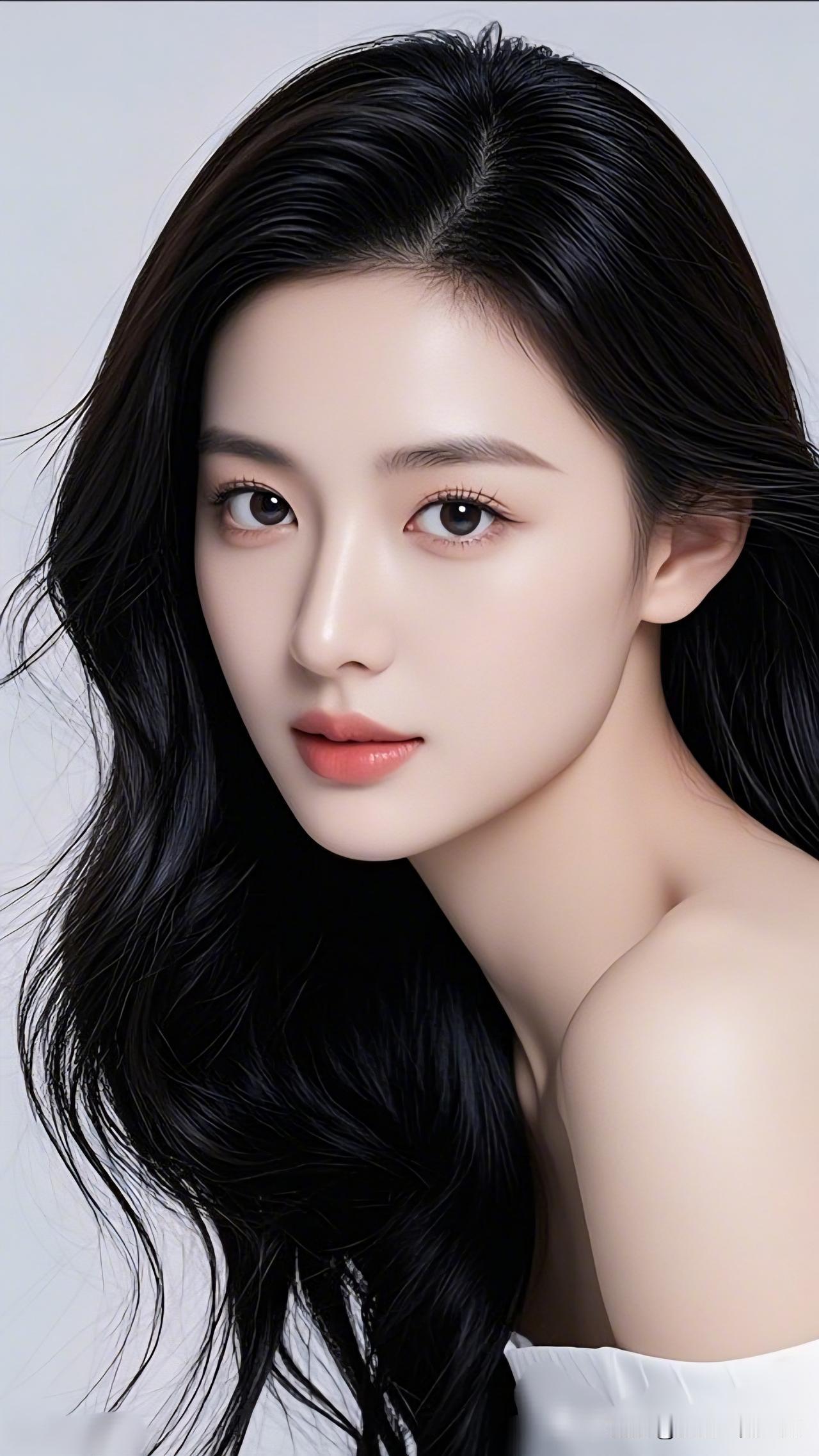 黑发如云，美人如画。贵气的人会有什么气场 优雅黑发，温柔眼眸，一抹红唇，尽显东方