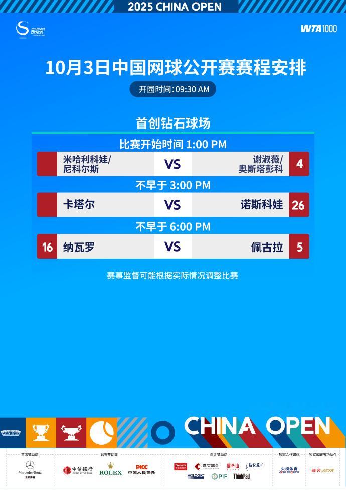 中网今日赛程以及球员训练安排，奥斯塔彭科还在签表哦，今晚有大富和二富之争[吃瓜]