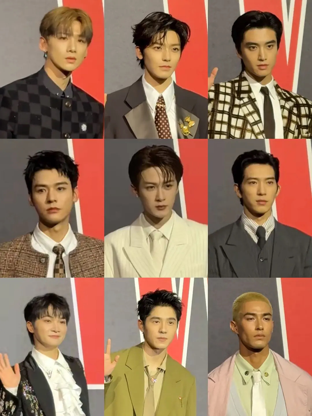 男明星W盛典红毯直拍生图白敬亭、侯明昊、张康乐、龚俊、檀健次、井柏然、周深、刘昊
