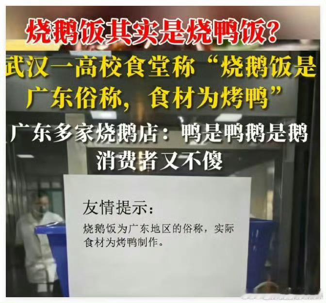 我们这烧鹅饭就是用烧鹅。烧鸭是烧鸭。我们广东人最看重食材不可能烧鹅烧鸭分不清。请