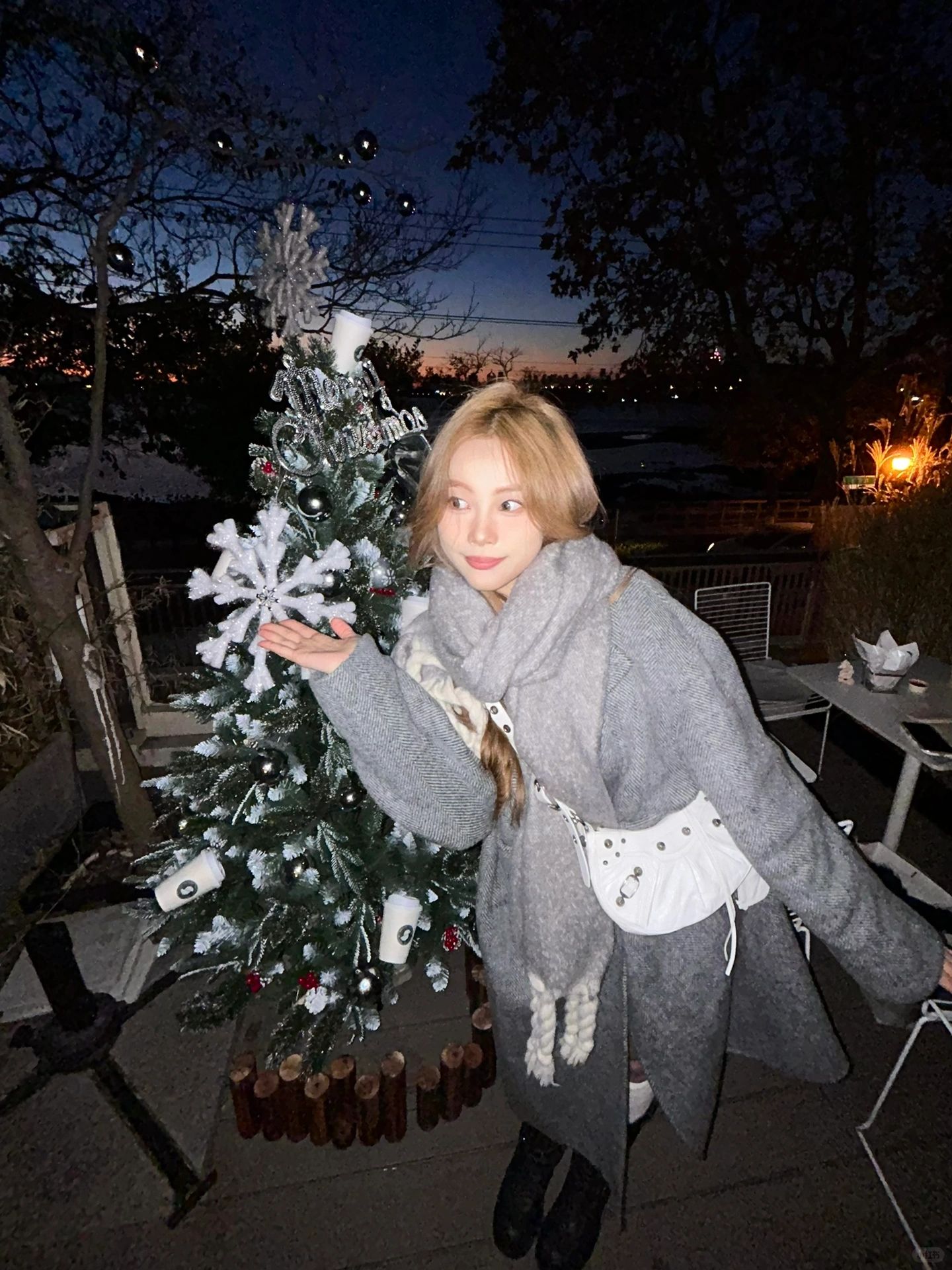 在青岛！拍到了有日落的圣诞树🎄