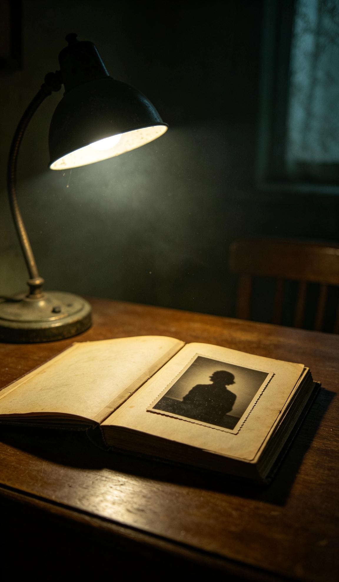 深夜翻到旧相册，发现一张根本不该存在的照片。画面太诡异了，我现在连灯都不敢关。?