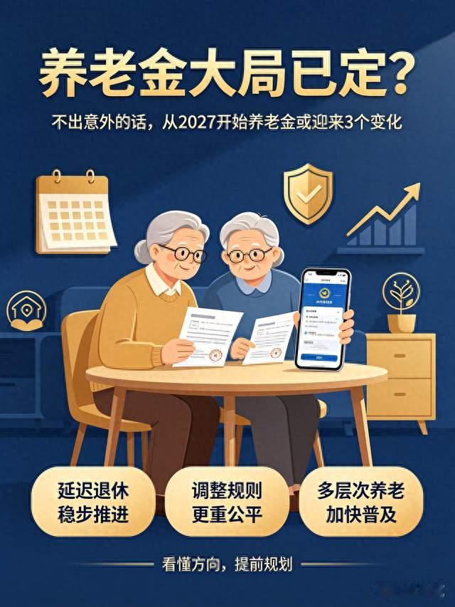 养老金大局已定？不出意外的话，从2027开始养老金或迎来3个变化