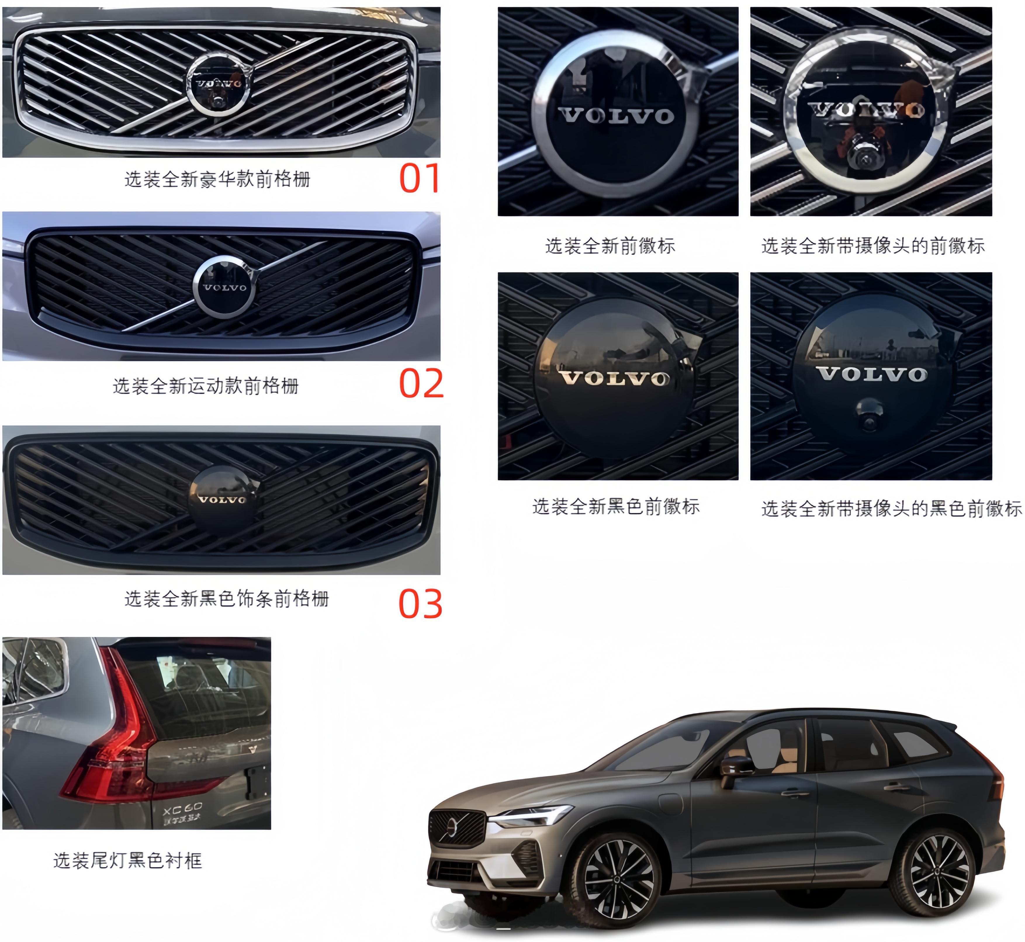 沃尔沃[超话]  沃尔沃新XC60格栅造型  3种沃尔沃新XC60格栅造型，大家