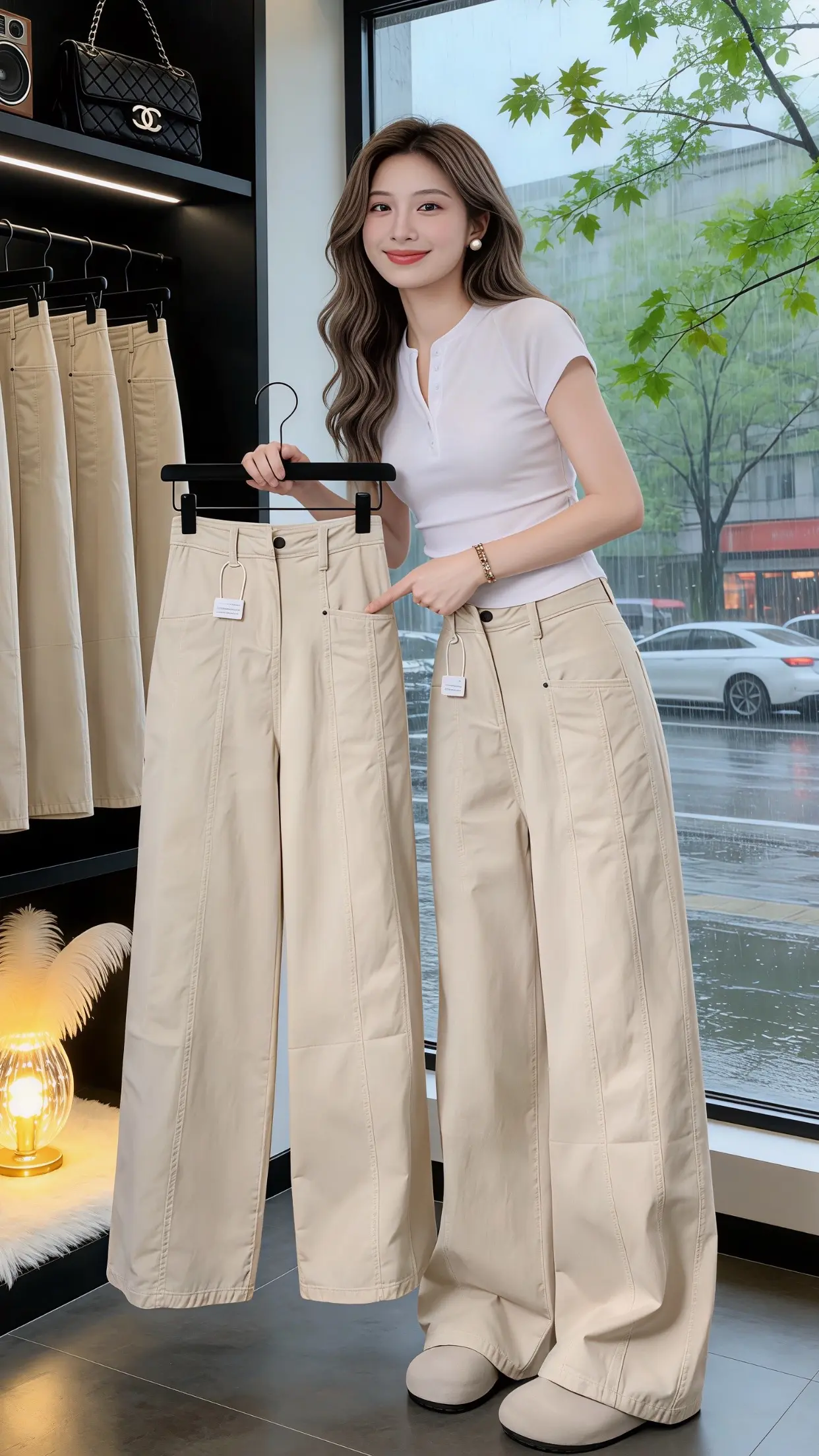 高腰工装阔腿裤 春款上新 穿出自己的风格 百搭神裤 一眼就爱上的神裤