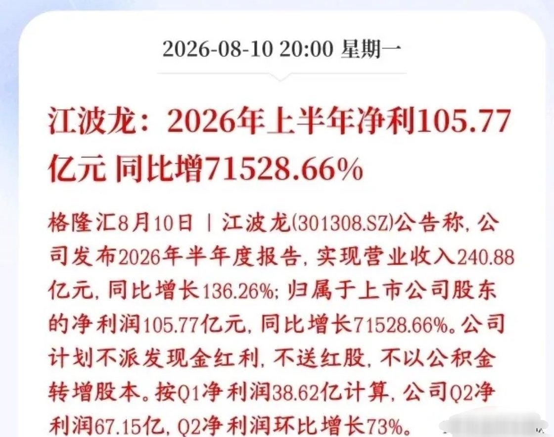 存储龙头业绩超预期叠加回购，助力明天存储板块反弹江波龙正式半年报净利润105.7