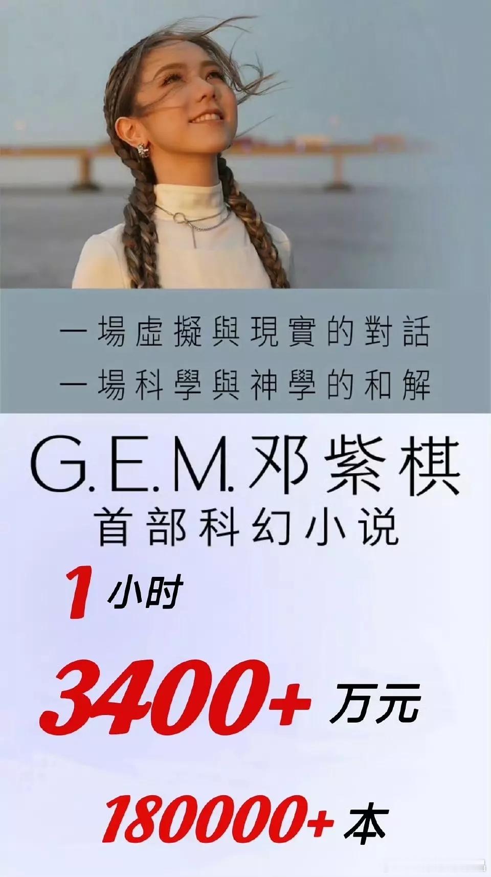 邓紫棋写的首部科幻小说一小时三千四百万销售额！ ​​​
