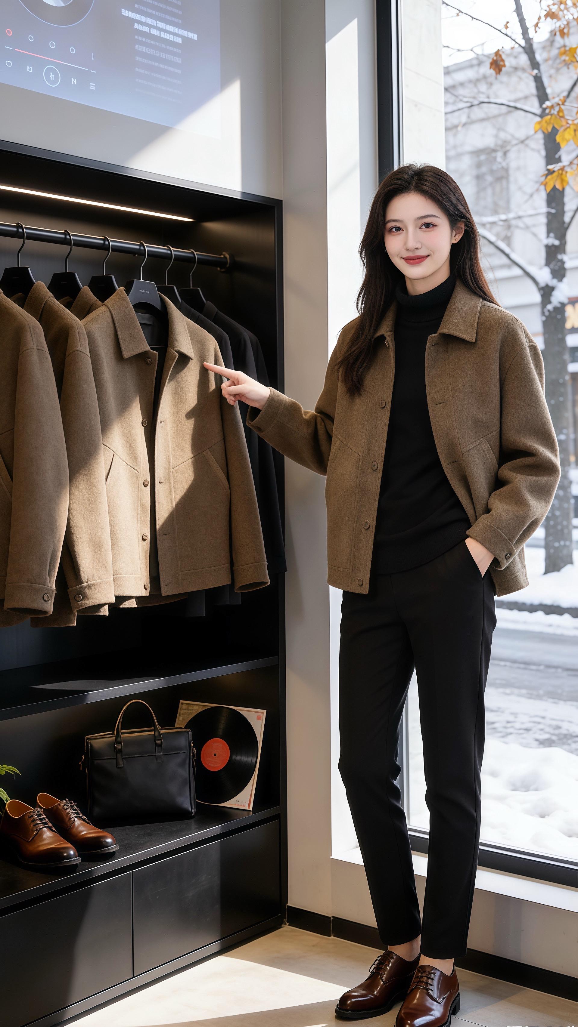 雪粒扑在服饰店的落地玻璃上时，皓明抬眼撞见许妍。她穿的咖色短外套绒面肌...