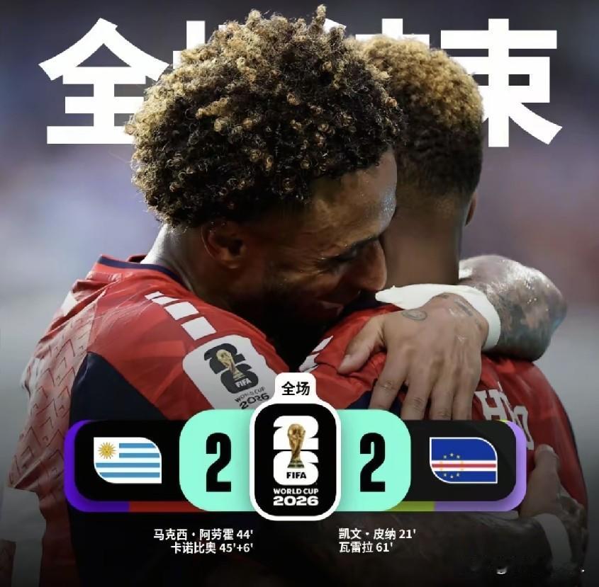 佛得角，你一点面子不给乌拉圭啊！

佛得角又火了，第一轮0：0闷平西班牙，第二轮