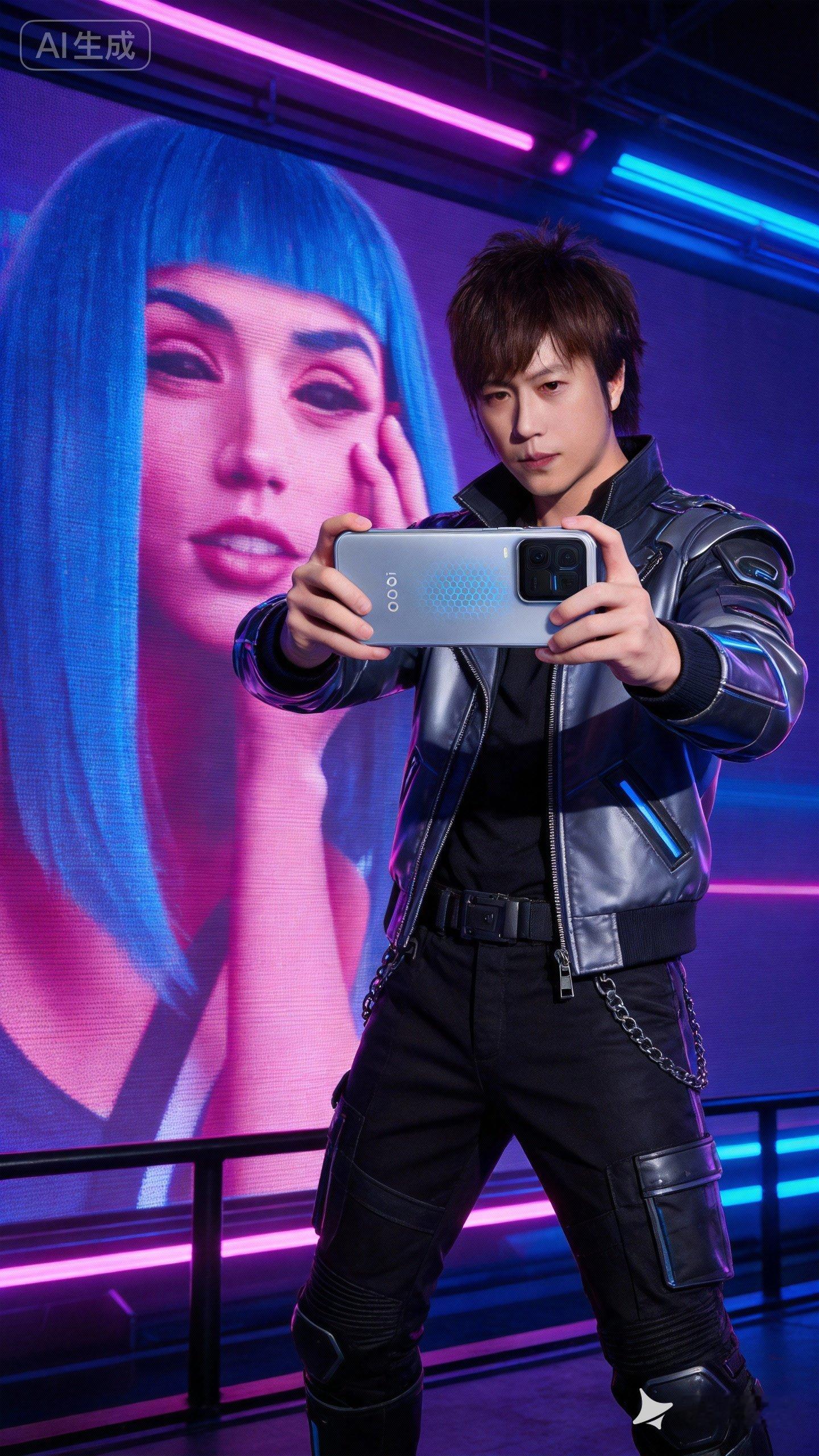 iQOO15 Ultra这次主打一个未来科技美学，满满的赛博朋克风格。使用AI随