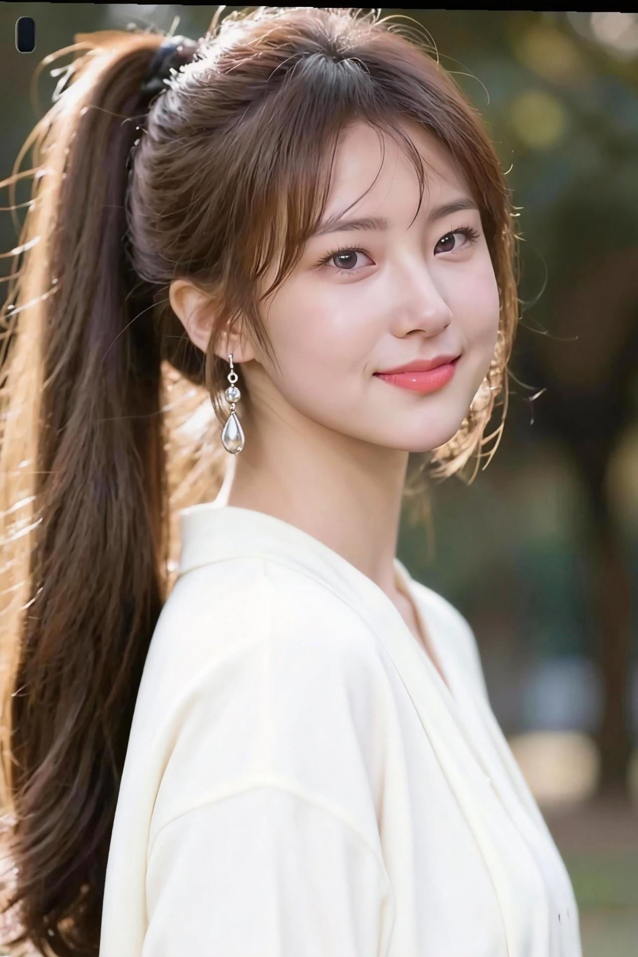 温柔甜美的少女，微笑如春风，优雅动人。