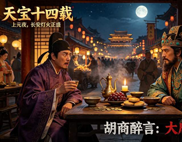 元宵夜游西市，唐玄宗听完胡商一番醉语，连夜回宫翻遍积压奏折