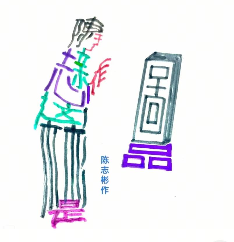〔看图猜字〕图中画面太有创意了。隐藏几个字。你能看出来啥字组成的。