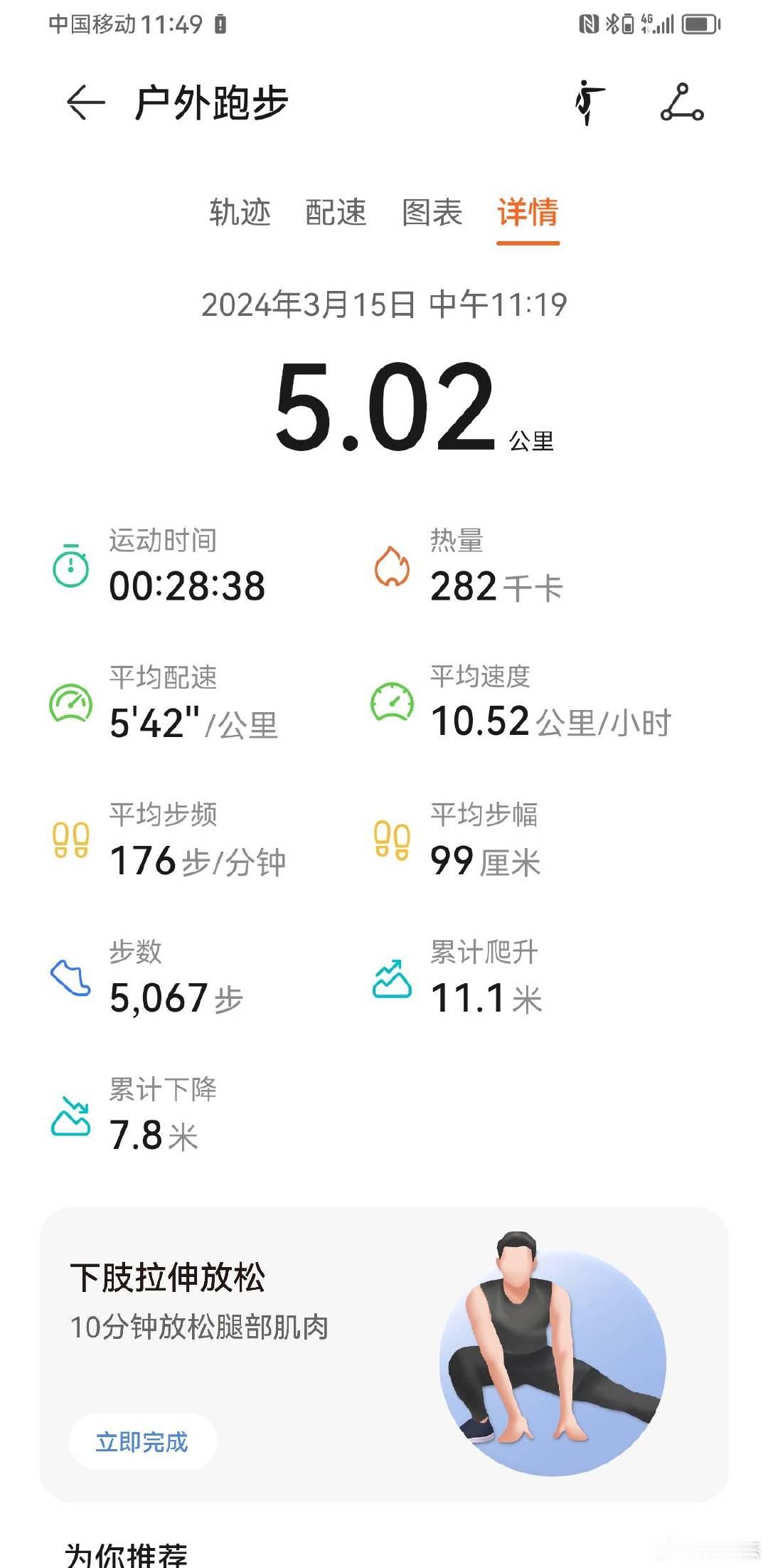 今天没测心率。 ​​​
