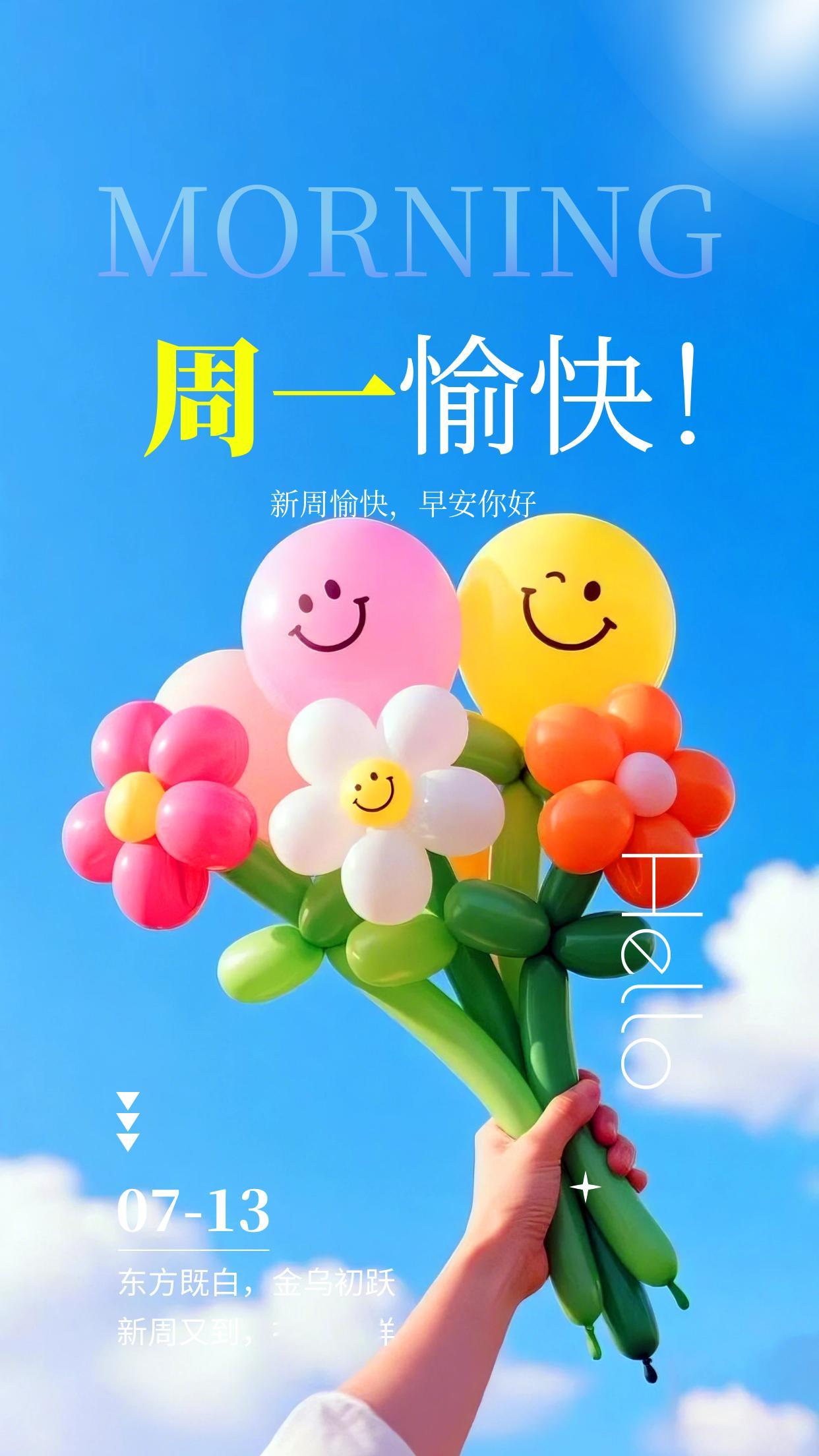 2026.7.13周一早安祝福海报壁纸拿图吱一声噢～ 