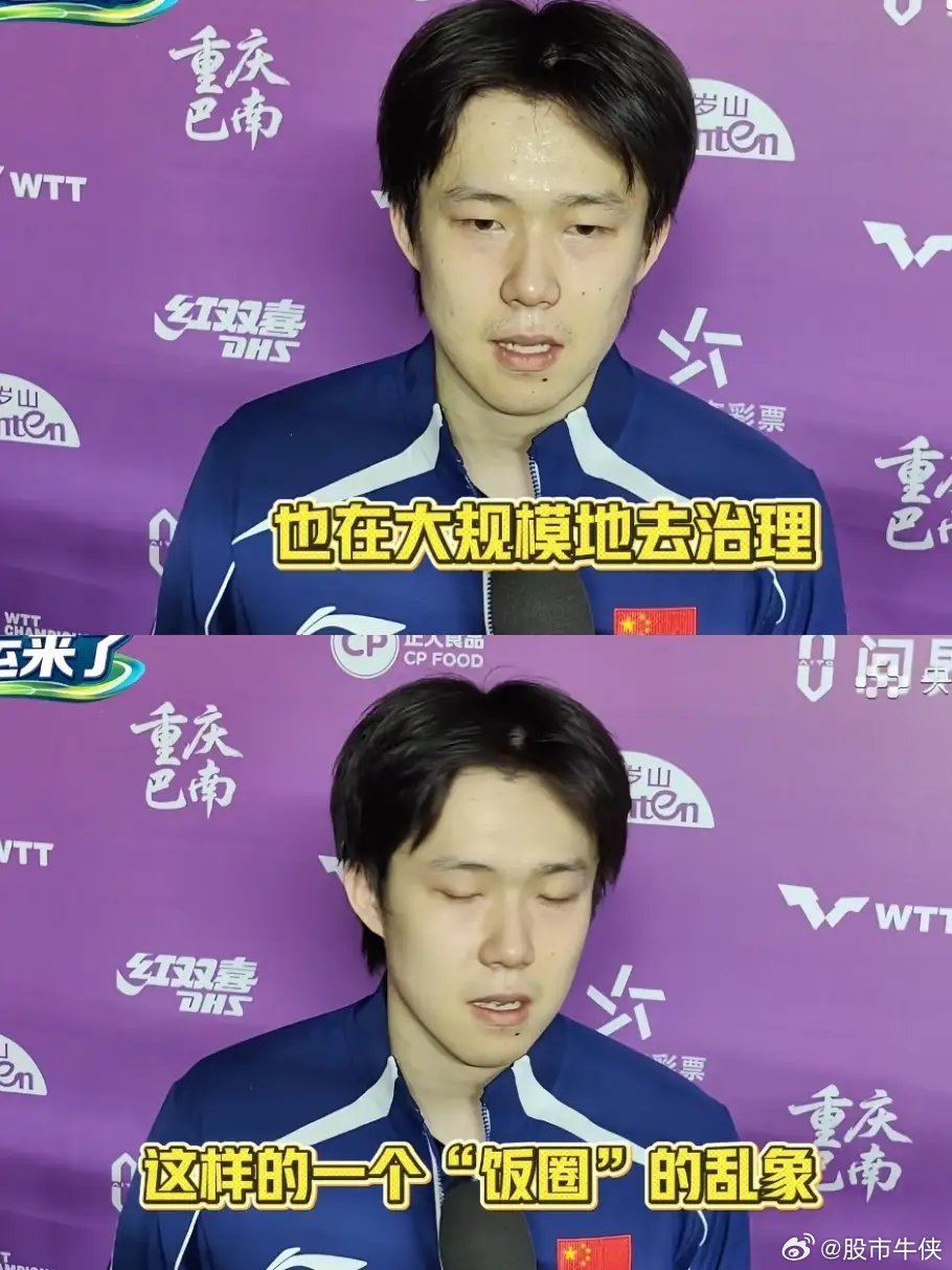 这即兴采访！逻辑太强了。王楚钦发言真的好有层次，王楚钦在采访中谈到了饭圈：他说他