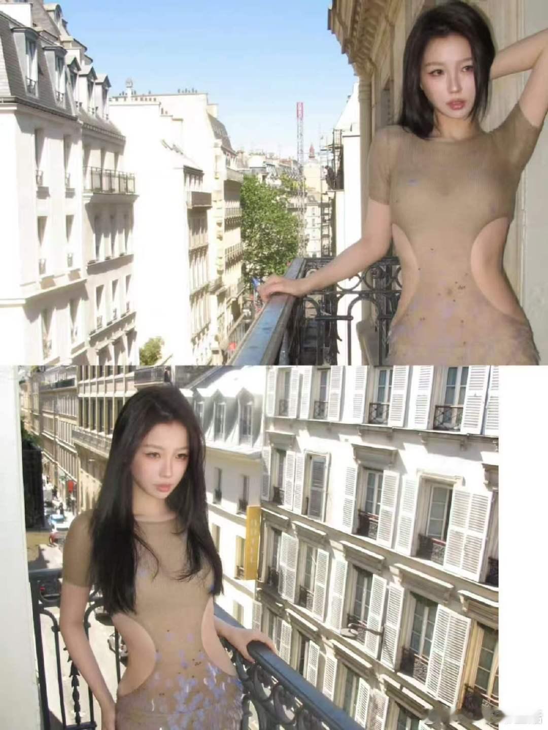 虞书欣裸色针织包臀裙虞书欣法式慵懒风 好美，是姐姐，是女神！虞书欣