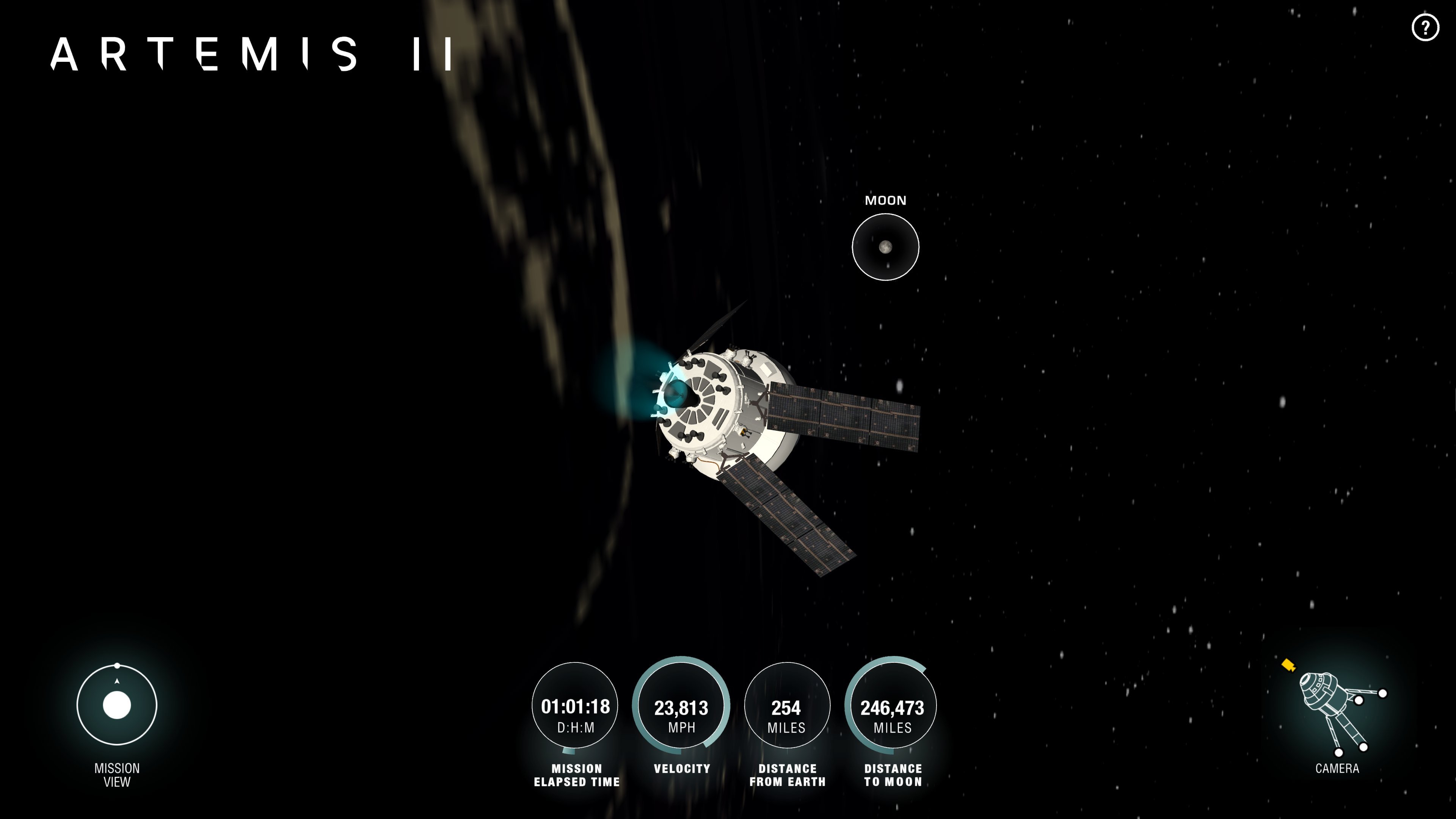 阿尔忒弥斯2号北京时间刚刚，猎户座飞船完成地月转移轨道注入点火，发动机按预期关机