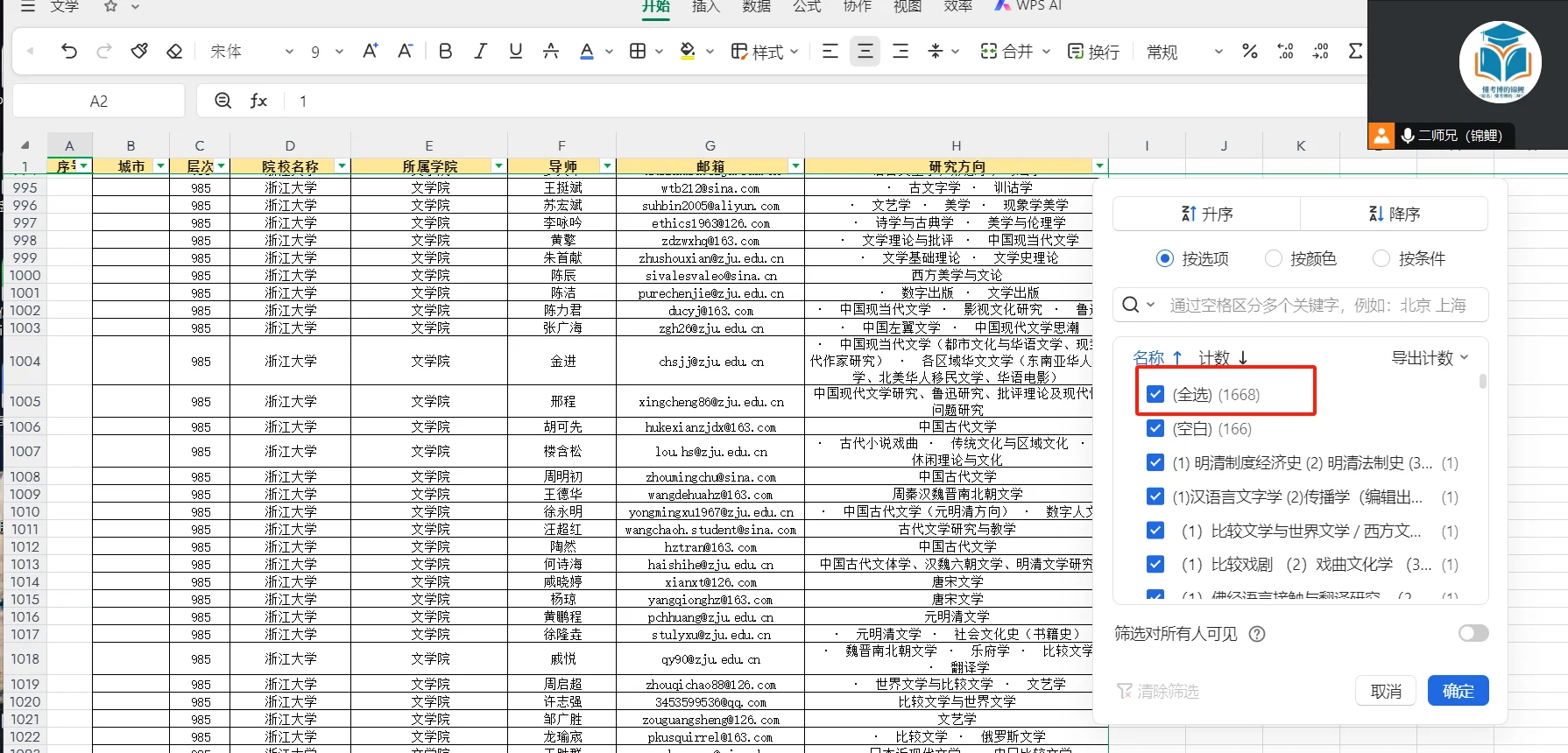 文学类博导通讯录已集齐！我们只干实事儿