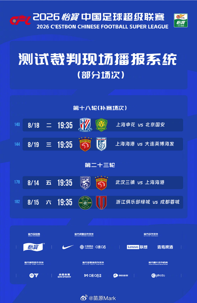 中超联赛 小白鼠，出列！ 