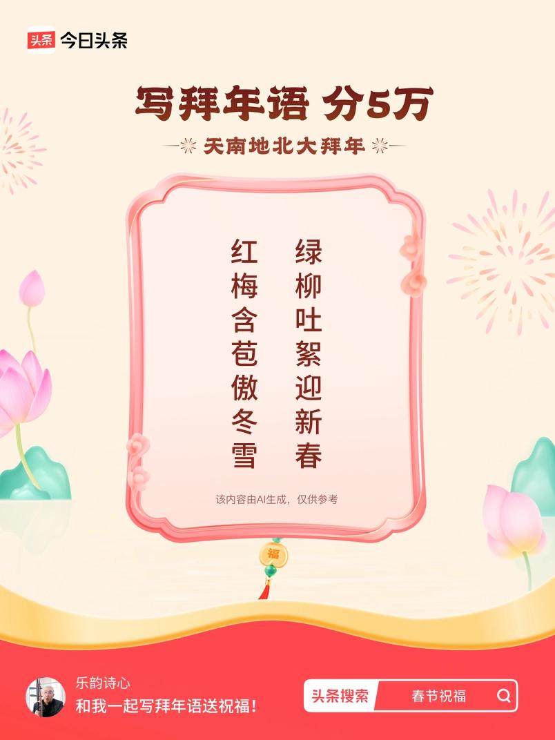 写拜年语送祝福新春拜年送祝福！我的祝福是：“红梅含苞傲冬雪，绿柳吐絮迎新春”！快