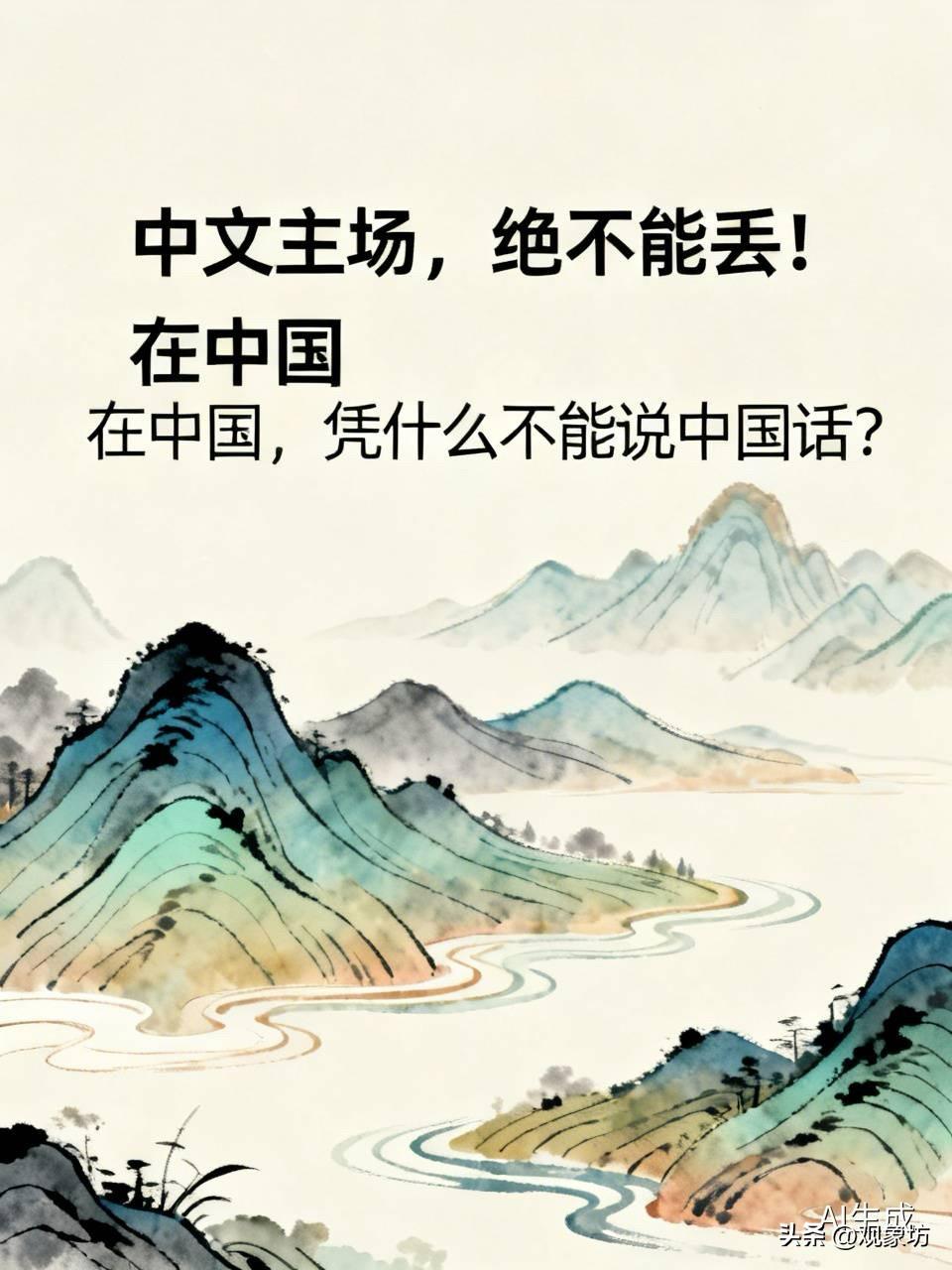 中文主场，绝不能丢！在中国，凭什么不能说中国话？

最近，一篇关于“中文主场”的