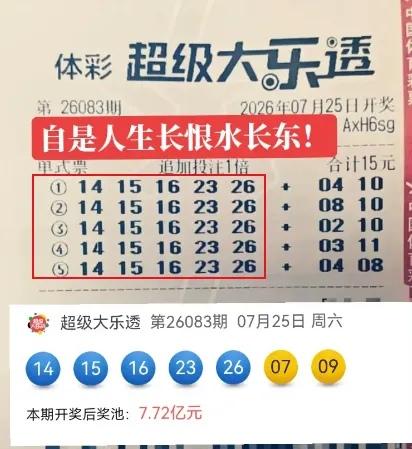 造化弄人啊！有的人随便打2注号就中一等奖，有的即便打了很多注，而且前区全对的情况