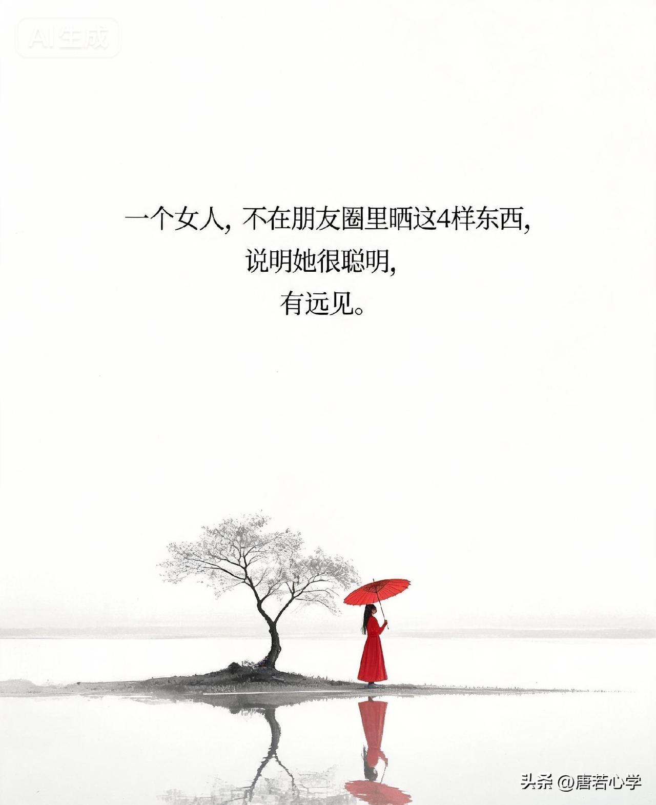 一个女人，不在朋友圈里晒这4样东西，说明她很聪明，有远见。

你一定见过这样的人