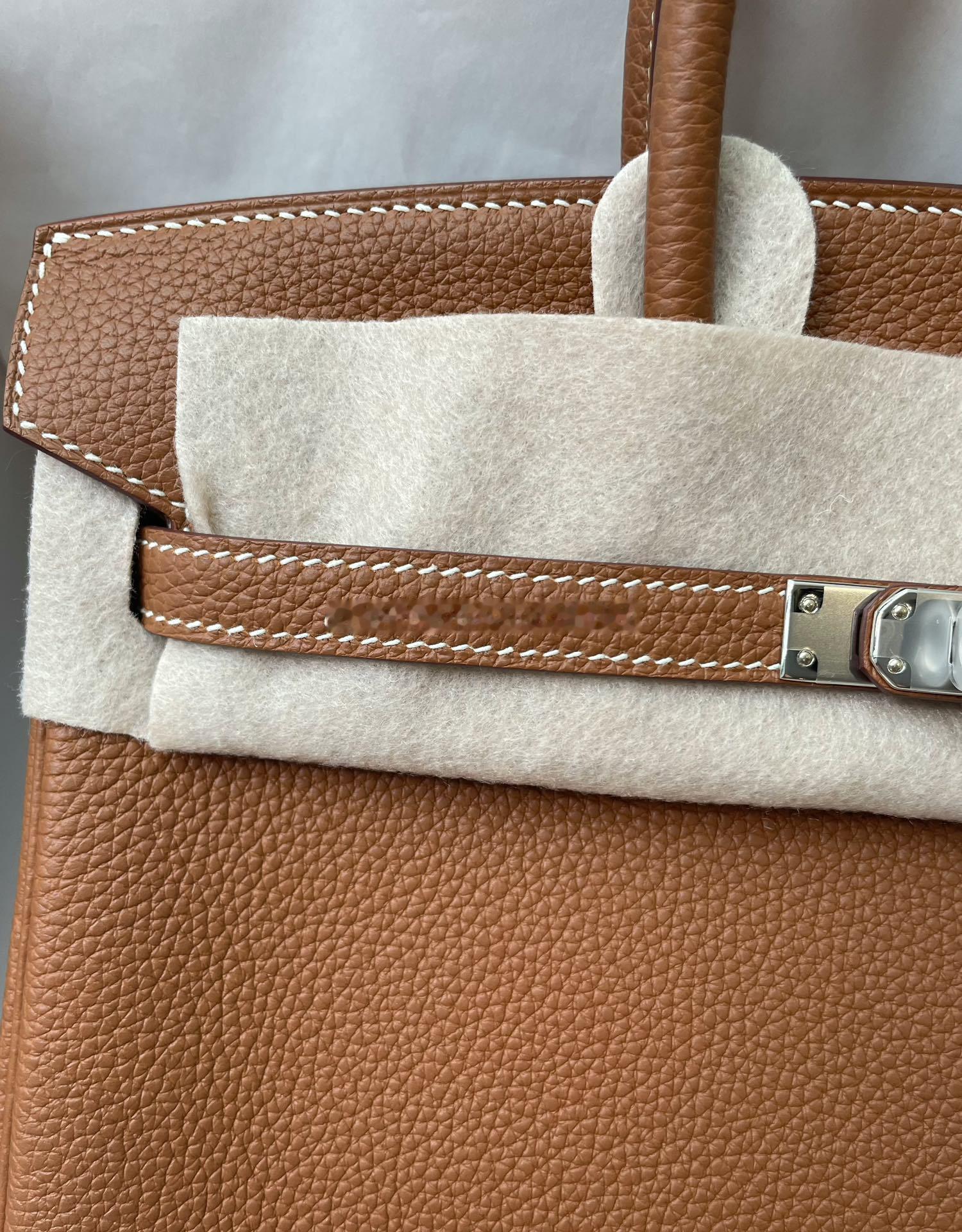Birkin 25cm 37金棕色 银扣togo皮 