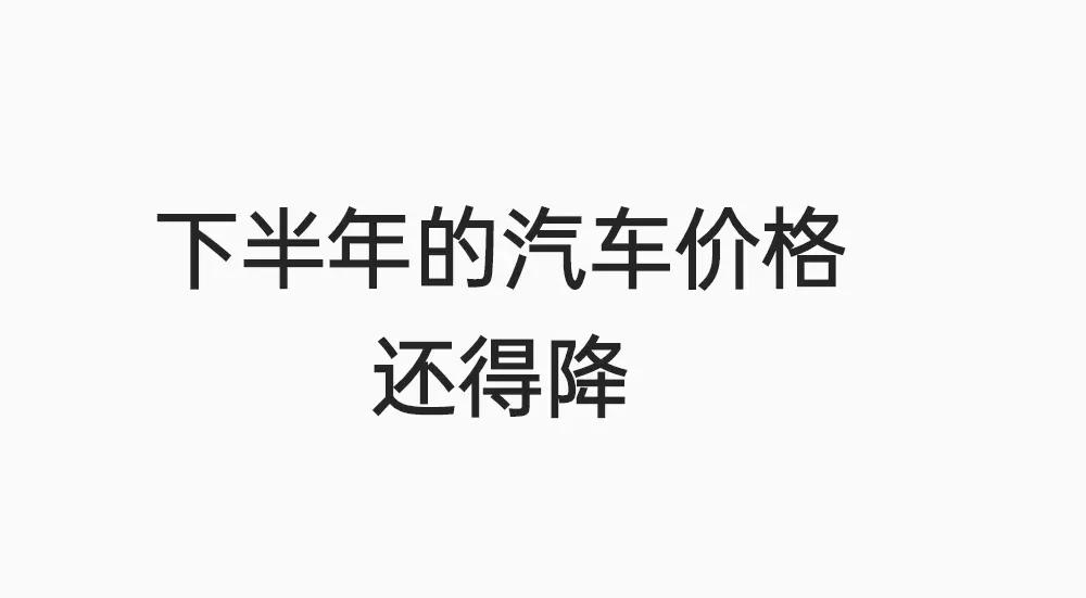 下半年的汽车价格会继续下降
今年汽车市场的主题就是降价。一方面，国产新能源品牌林