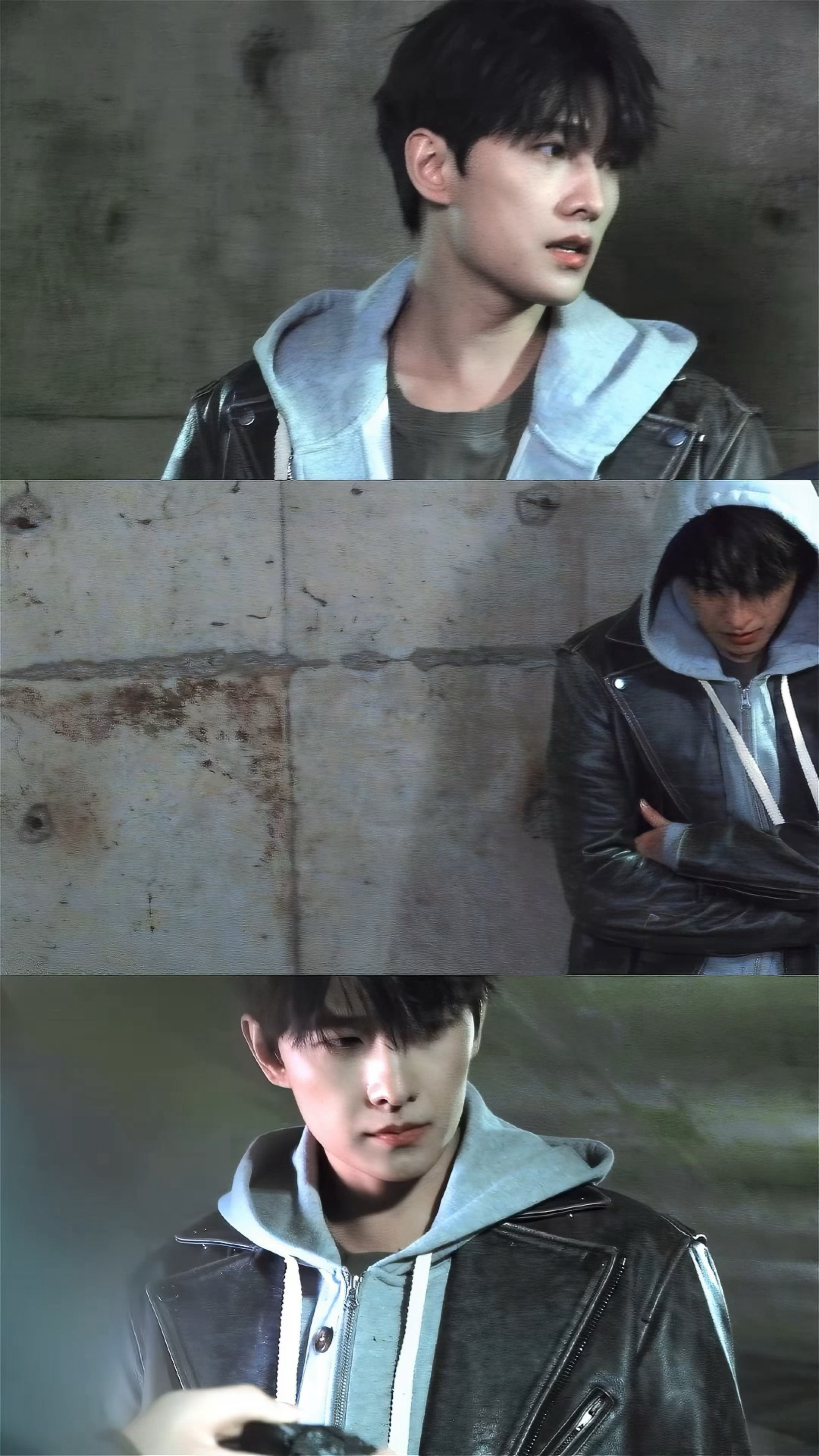 杨洋黑色皮衣梦回张起灵杨洋冬日男友look 这一刻我突然明白。青春不是过去式。是