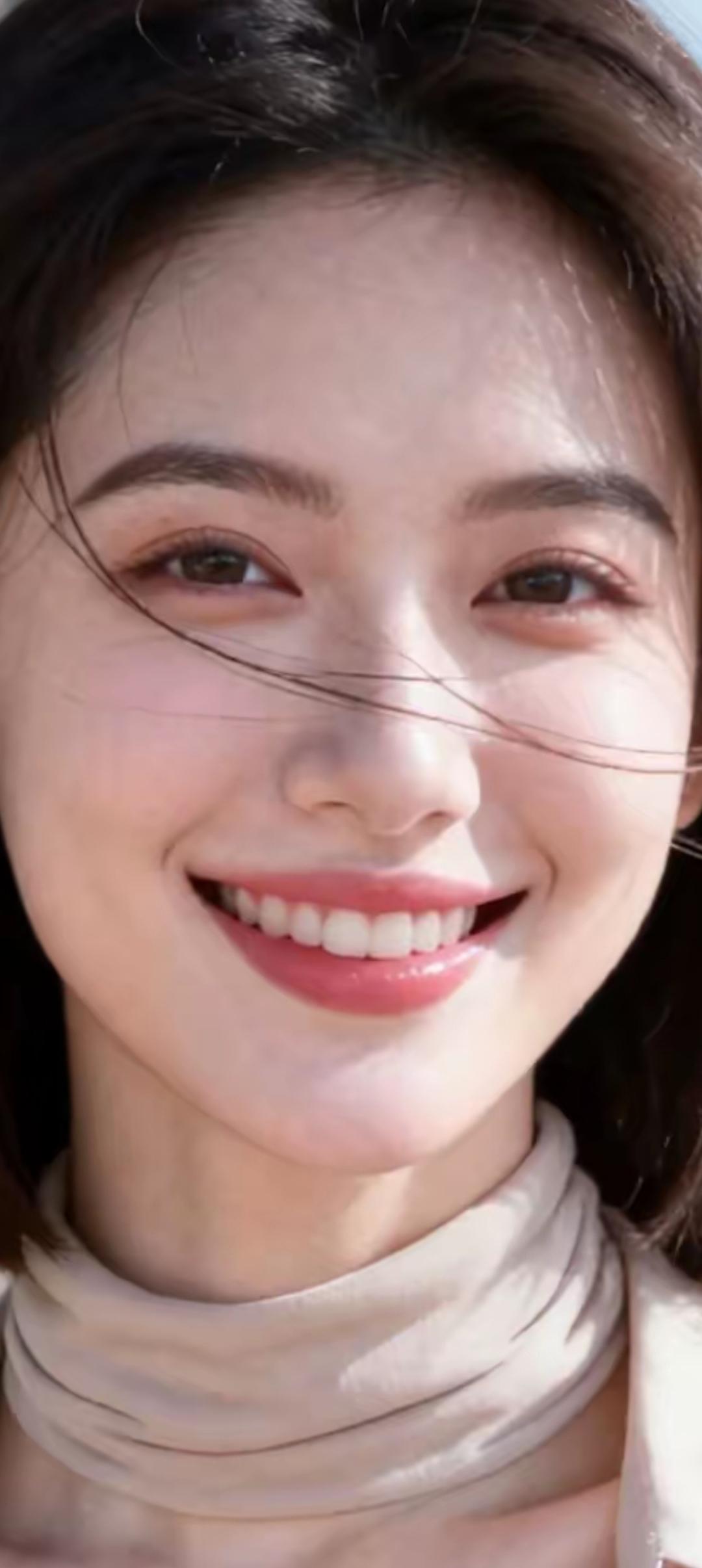 阳光下的微笑，温暖如春日暖阳。🌞😊