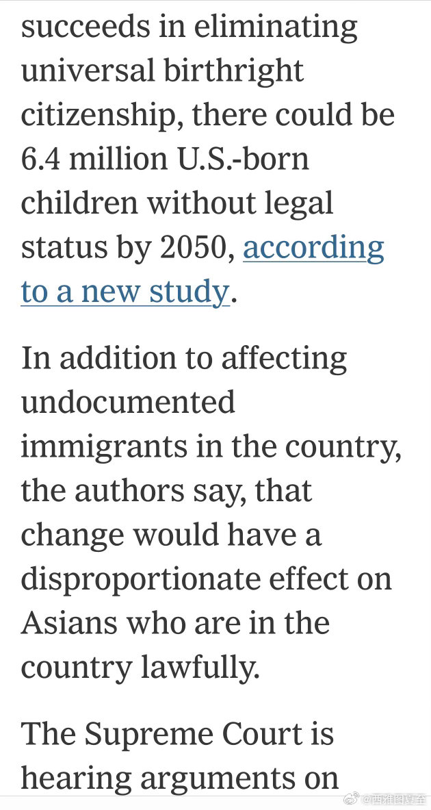“出生公民权”如果被推翻，二十年内，会有六百多万新生儿受影响绝对数量上，美洲西语