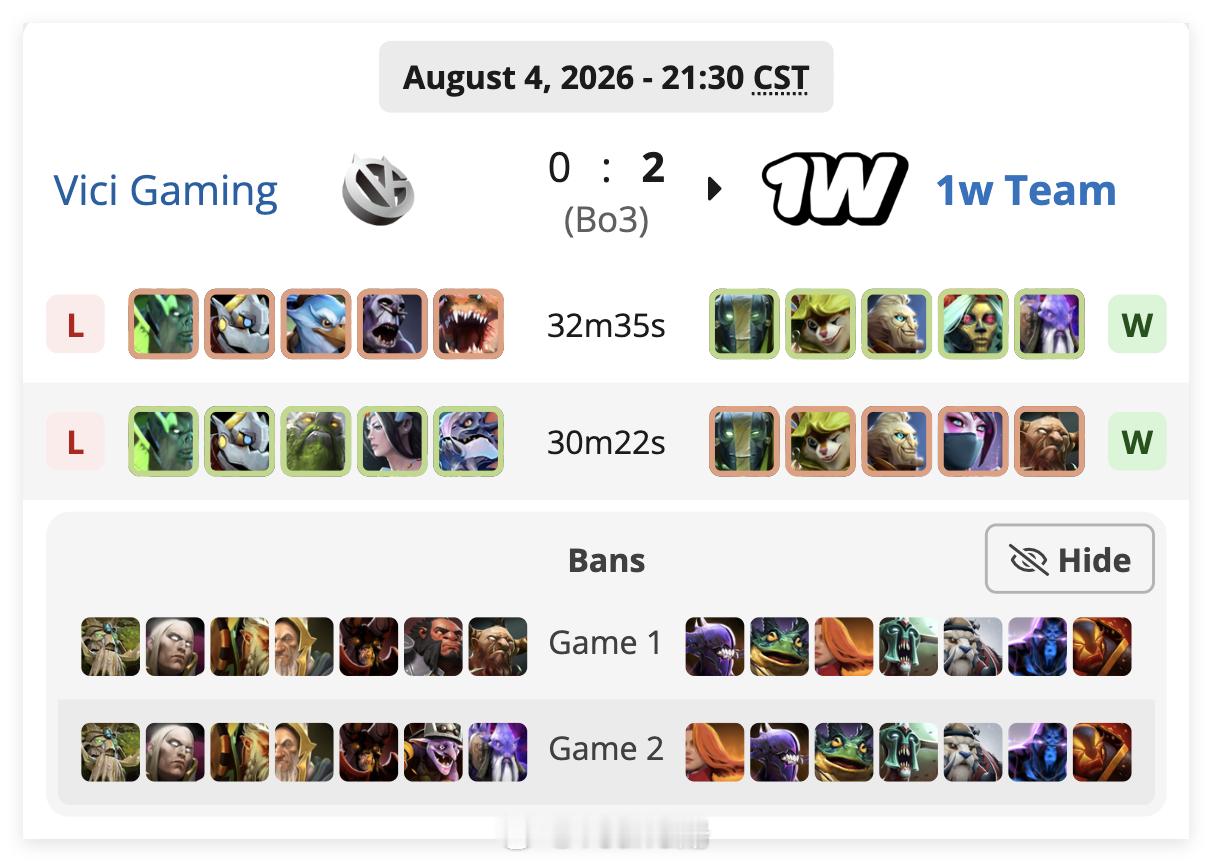 1w Essence II淘汰赛败者组第二轮，BO3第二局Vici Gaming