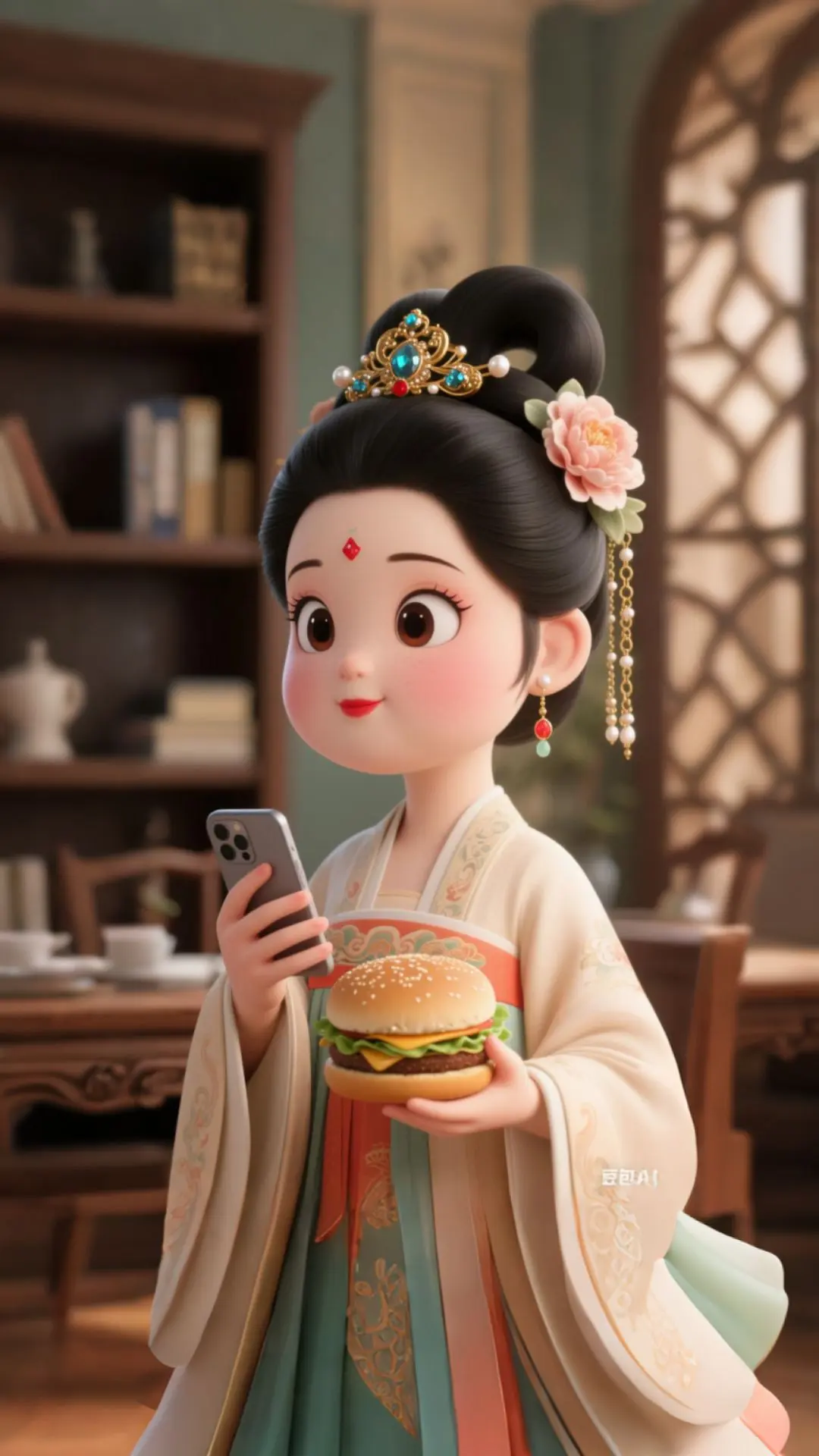 AI扩图 古风美女 国风古韵