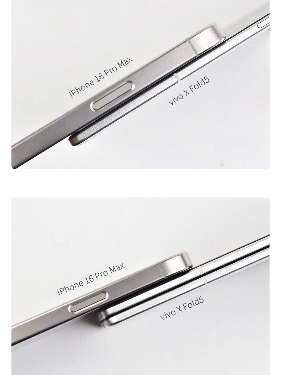 下面这个iPhone是17Air吧？感觉比上面的16PM薄得多。 ​​​