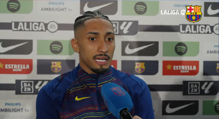 恭喜你，拉菲尼亚。你和全队都发挥出色，对吧？真是完美的一天。拉菲尼亚：“是的，我