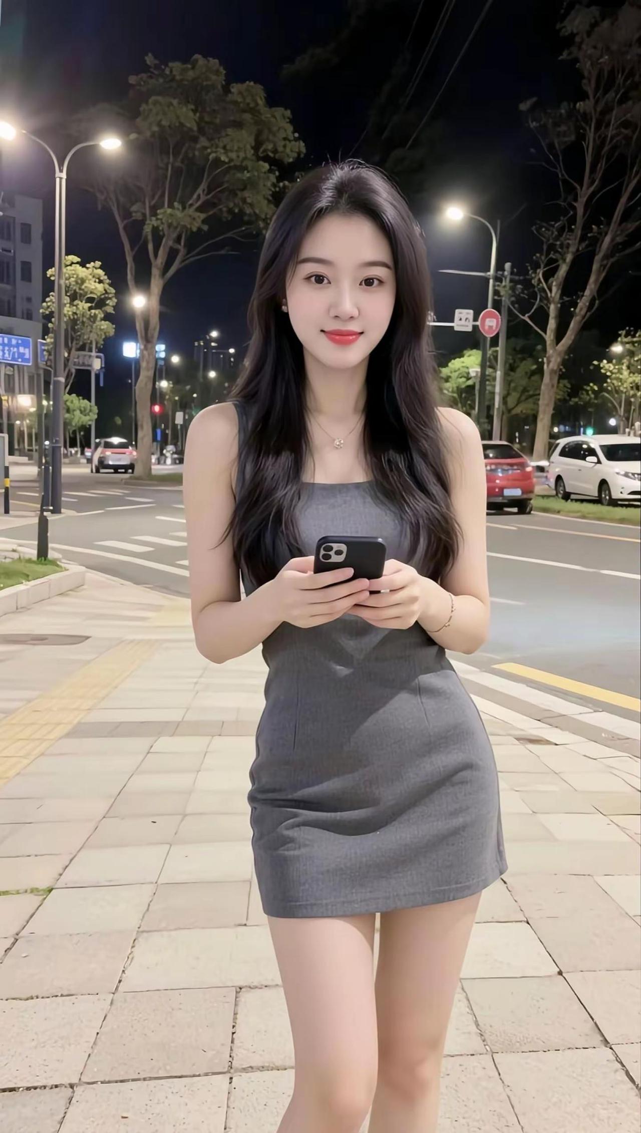 AI都市夜景照 随变ai随便玩 短裙穿搭