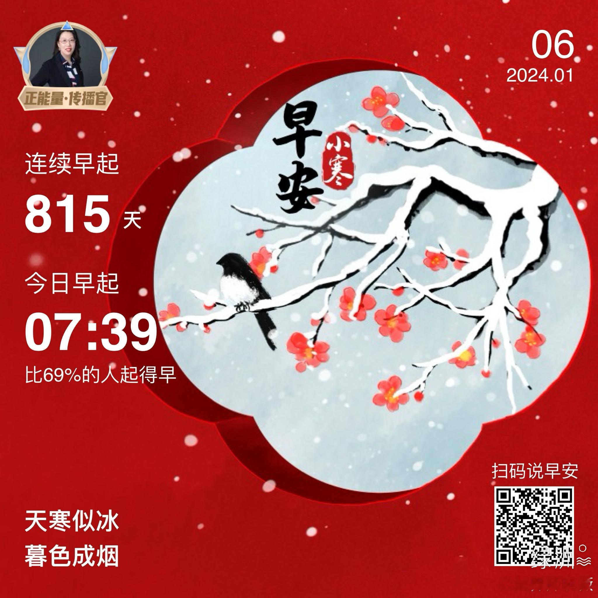 #早安#天寒似冰暮色成烟 