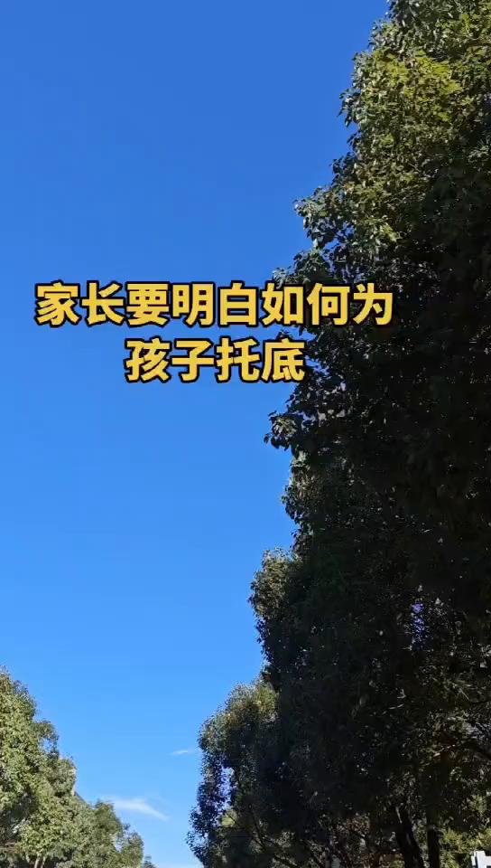 家长要明白如何为孩子托底。
你知道什么叫真正给孩子托底吗？是不是拼命赚钱给他留一