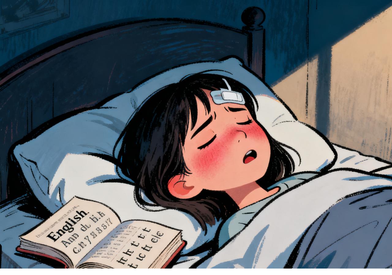 女孩甲流高烧，睡梦中狂背英语单词，母亲哭笑不得！

家人们谁懂啊！最近甲流把娃们