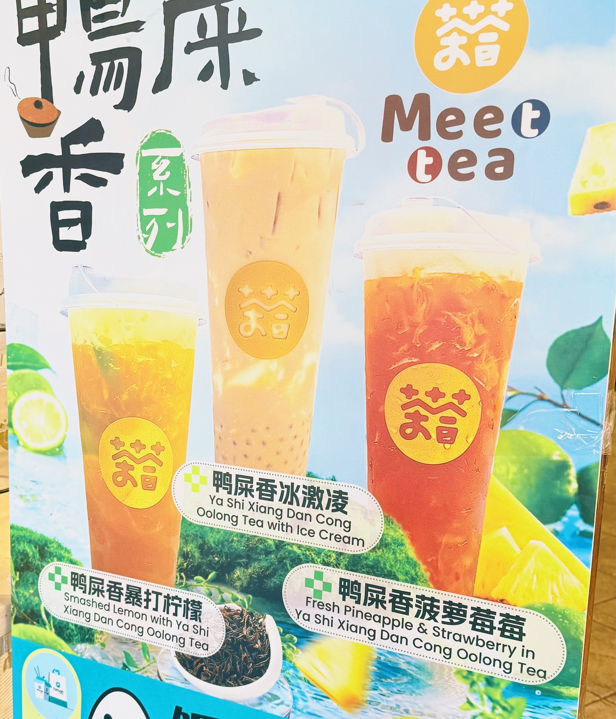 纠结了半天最后点了菠萝味的，一口下去好陌生的味道……第一次喝鸭屎香很特别，可惜了