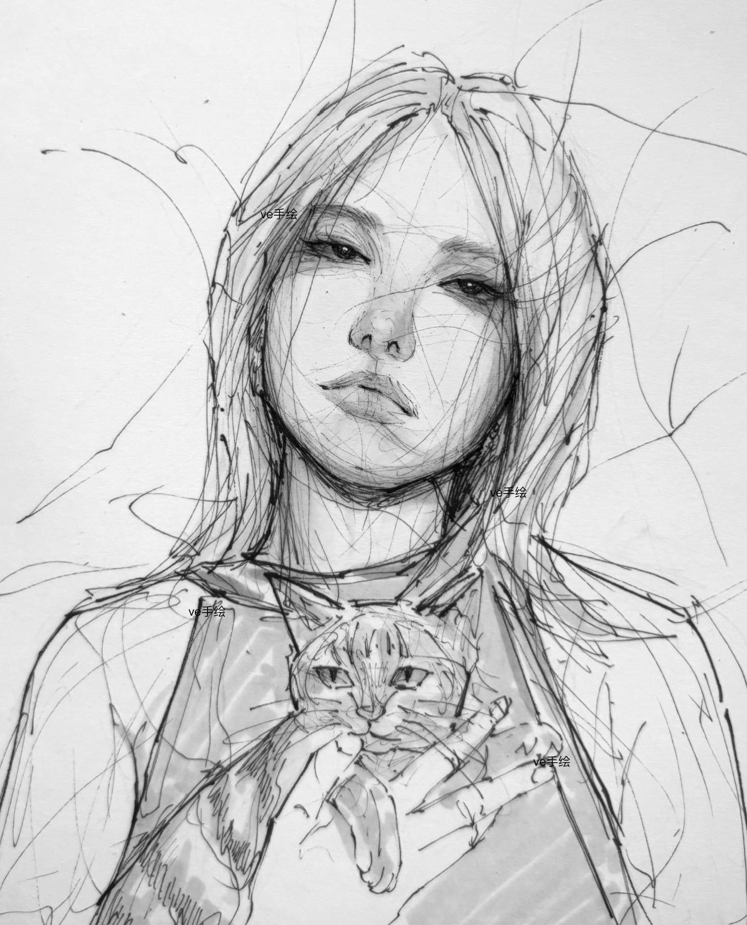 最近画的线条画。