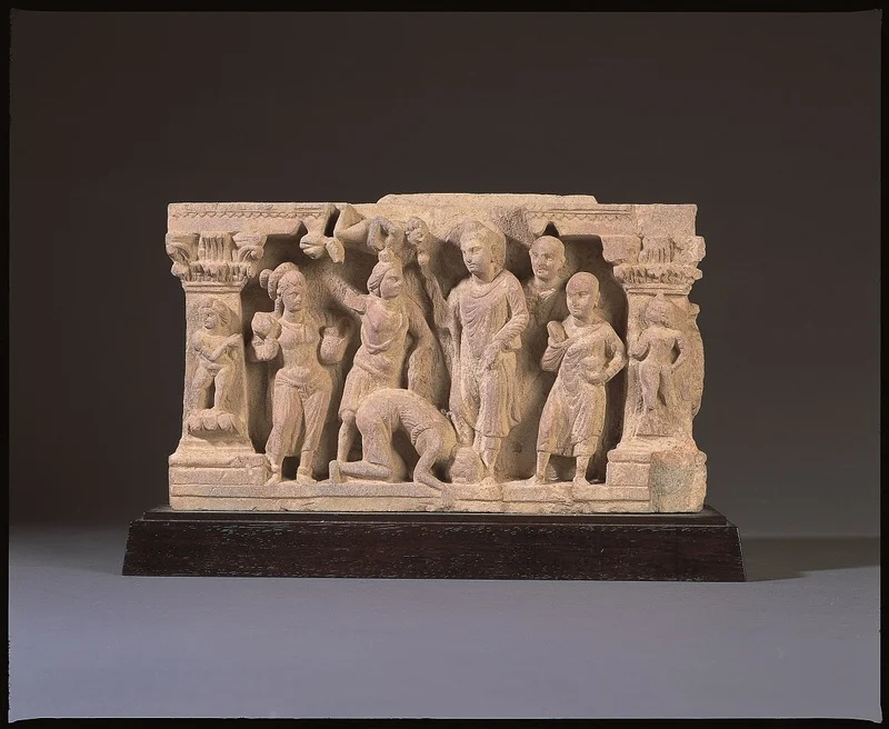 日本龙谷大学收藏的2-3世纪犍陀罗雕刻，燃灯佛说法和佛涅槃 ​​​