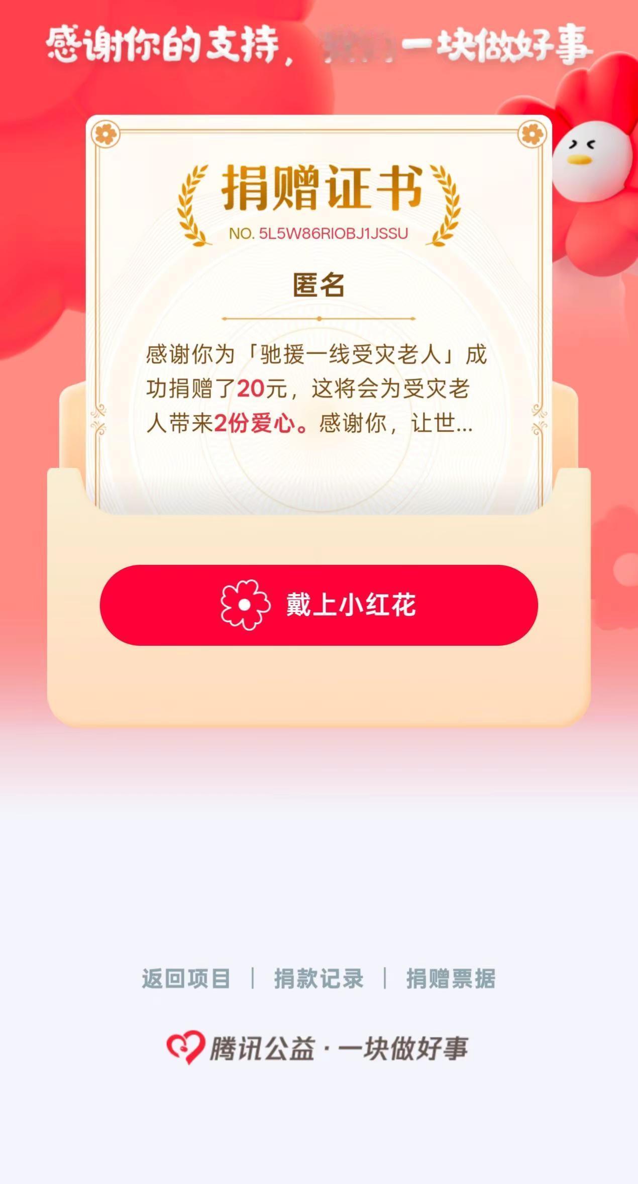 加油💪爱心捐助证书 公益捐助 爱心公益捐赠